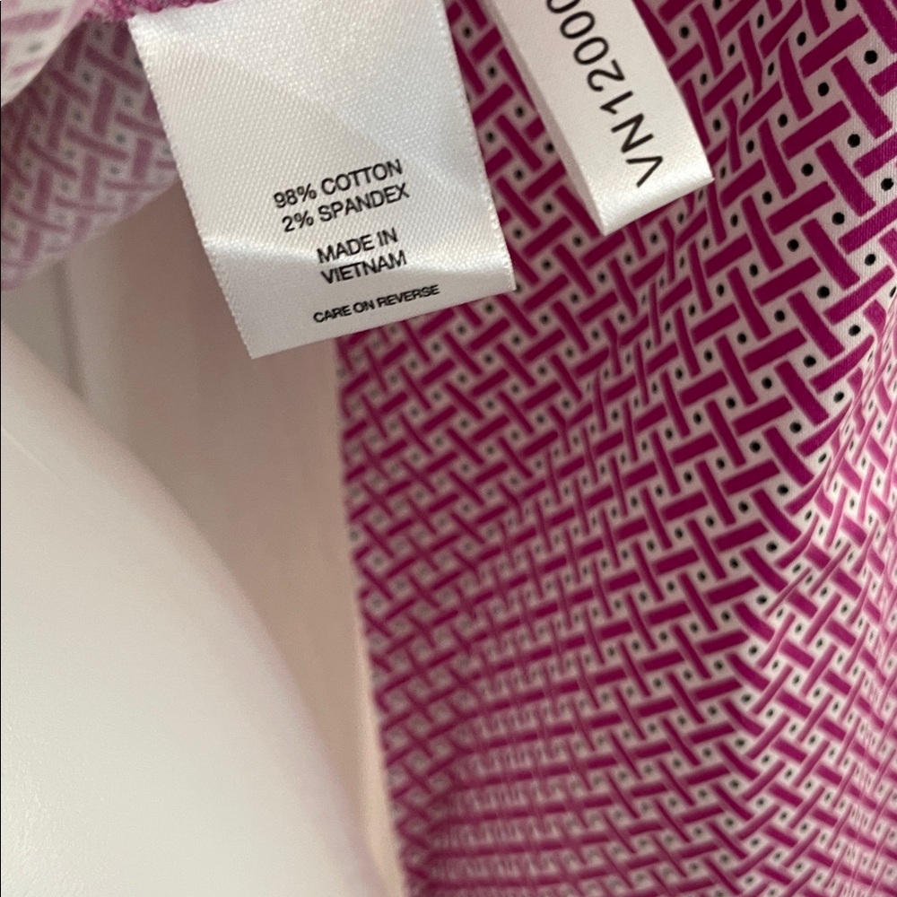 NEW YORK & Co PINK & WHITE LONG SLEEVE BUTTON UP FRONT COLLARD BLOUSE SHIRT SZ L - Picture 10 of 11